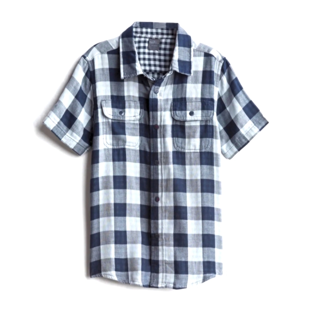 Tailor Vintage | Michael Reversible Short-Sleeve Button Up Madras Plaid Shirt